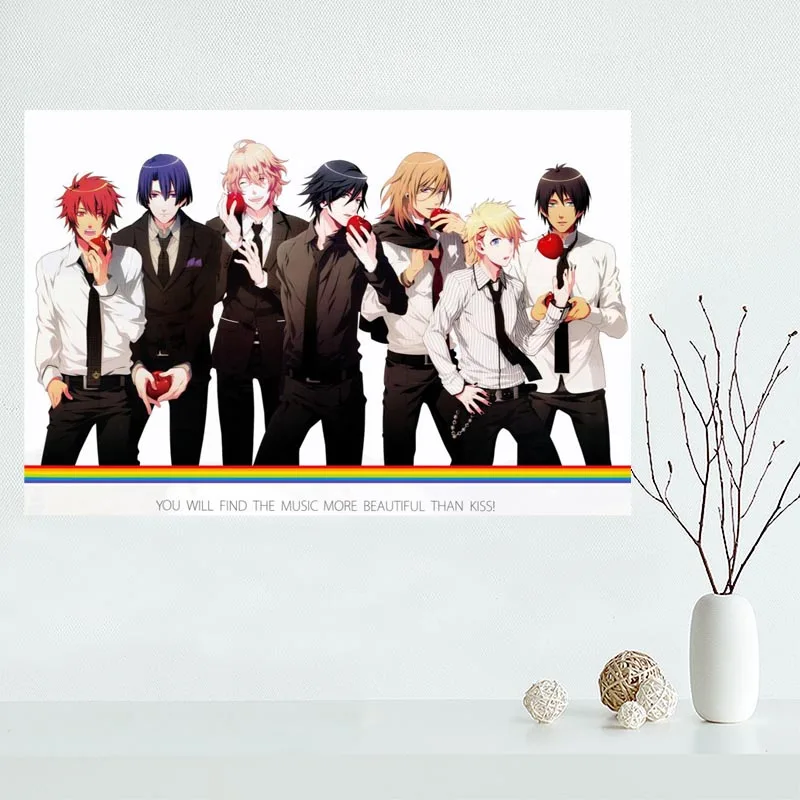 Хороший Uta no Prince Sama плакат на заказ холст плакат искусство отделочная ткань для дома ткань стены плакат печать шелковая ткань - Цвет: Коричневый