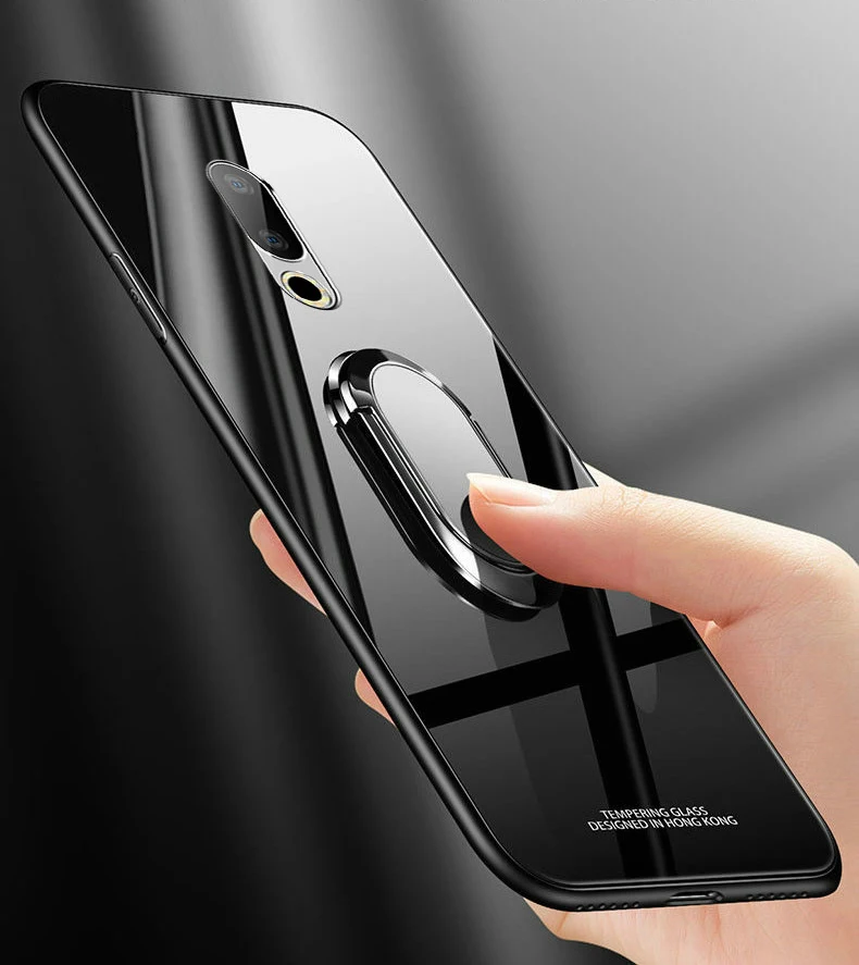 16 16 16 закаленное стекло Чехлы для Meizu 16 16th Plus чехол Магнитный палец кольцо автомобильный держатель чехол для Meizu16 16 Plus чехол Fundas