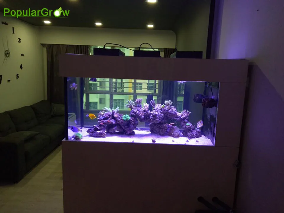 Populargrow 165 Вт wifi светодиодный светильник с регулируемой яркостью для аквариума, морской светильник, светодиодный светильник для аквариума, лампа для коралловых рифов