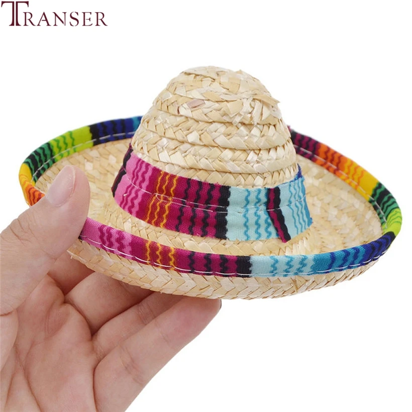 Соломенная шляпа для кошек Transer регулируемая соломенная от солнца маленьких и