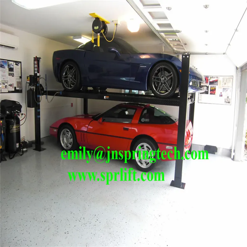Четырехколонный гидравлический 2-уровневый парковочный автомобиль Лифт гараж