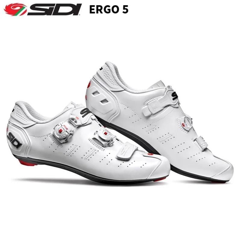 Sidi ERGO 5, обувь с дорожным замком, обувь для езды на велосипеде, велосипедная обувь - Цвет: White