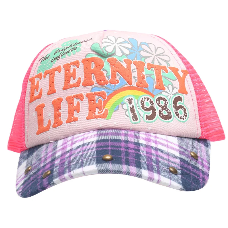 2016 Girl Eternity Life Floral Plain Mesh Hat Trucker Cap Summer Hats Children Caps Baseball cap 3-12 Ages | Спорт и развлечения