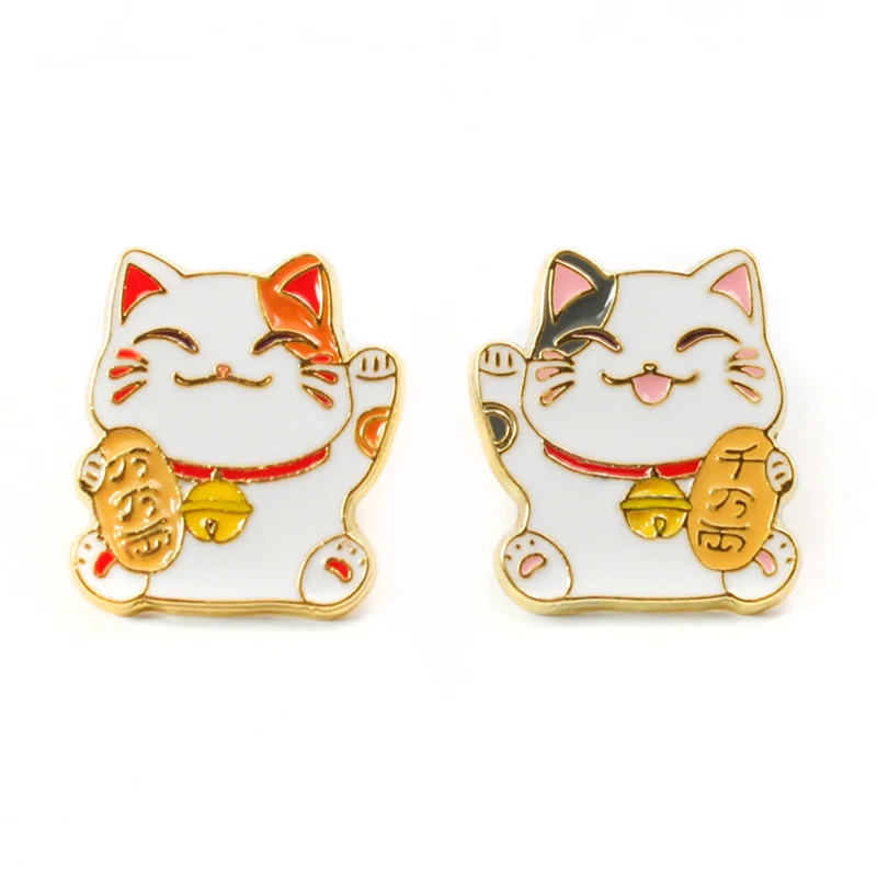 P3686 Dongmanli Lucky Cat милые металлические эмалированные булавки и броши для нагрудного штыря рюкзак сумки значок крутые подарки
