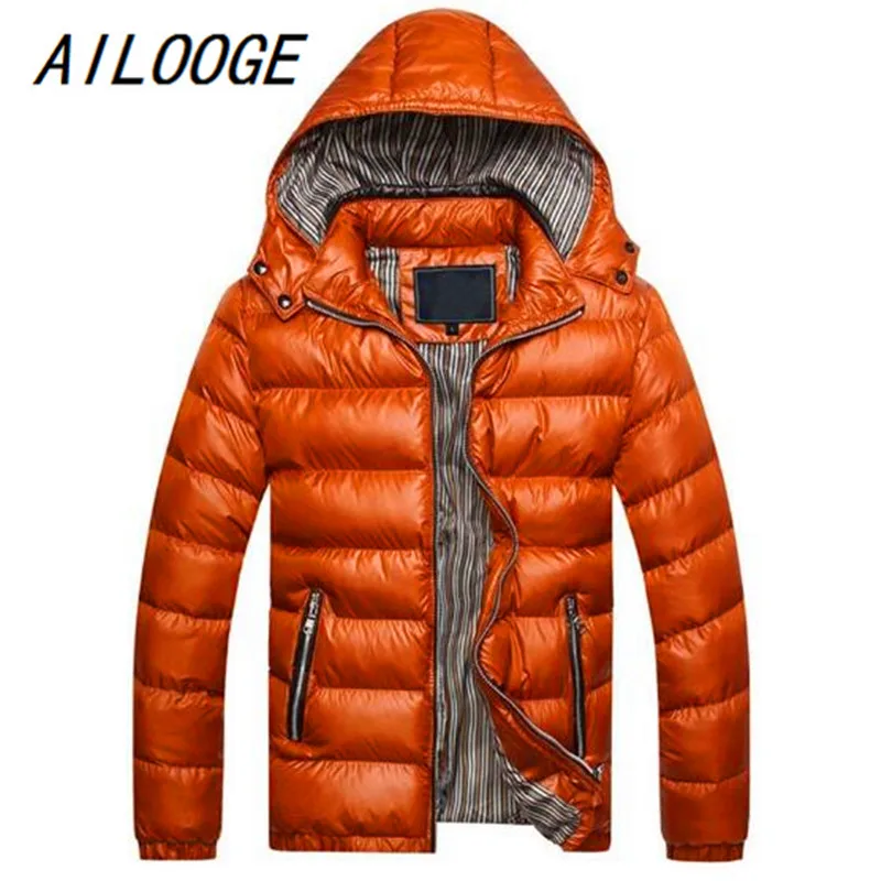 

AILOOGE New Men Winter Jacket Fashion Hooded Thermal Down Cotton Parkas Male Casual Hoodies Brand Clothing Warm Coat 5XL