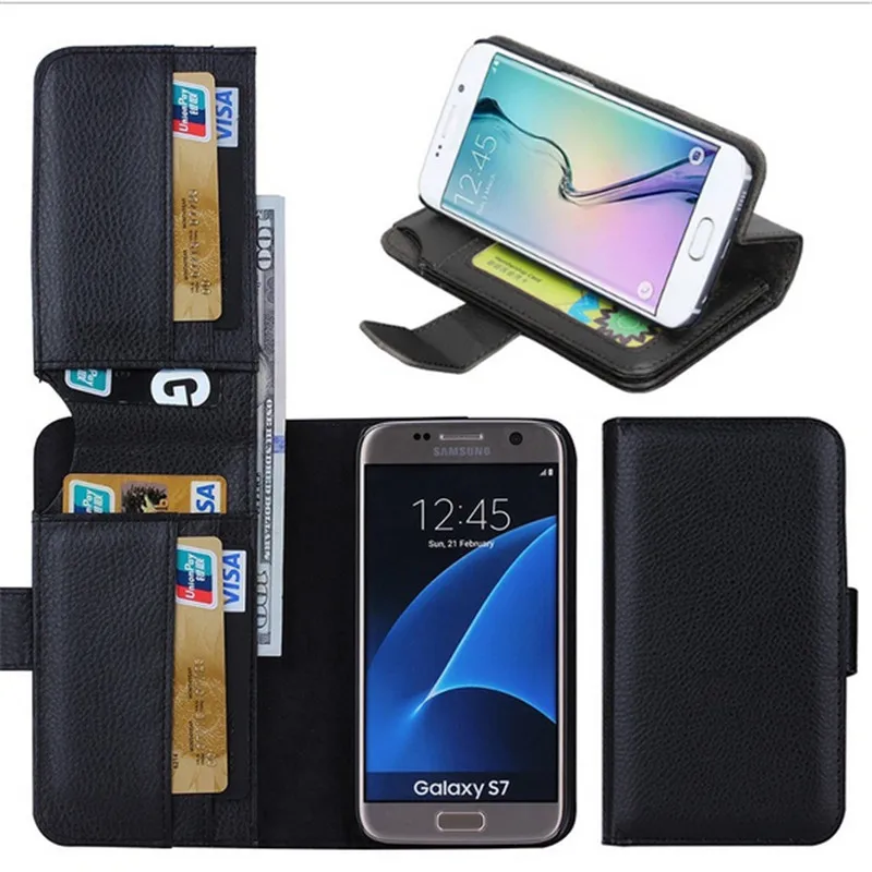 Для Samsung Galaxy S7 случае Coque Магнитная подставка кожаный чехол для край карты