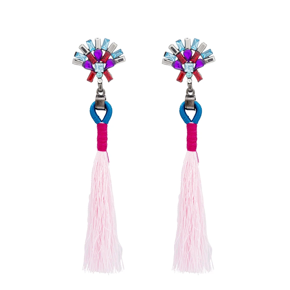 FAMSHIN 2017 New Fashion Statement Jewelry Tassel Long Earring For Women 2 Colors Wedding Dangle Drop Earrings Wholesale | Украшения и