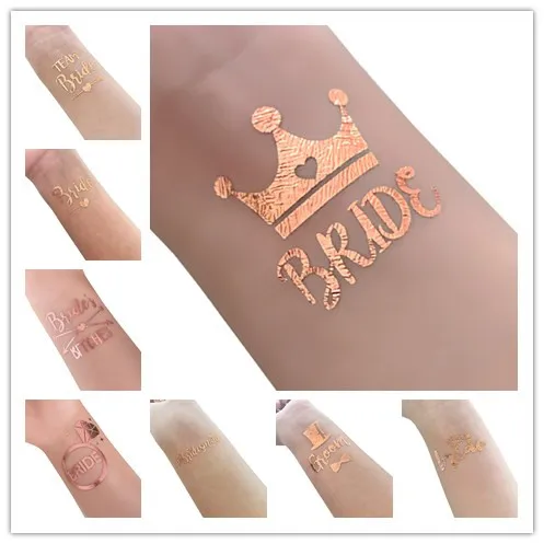 1 х розовое золото временная тату для невесты аксессуары девичвечерние подружки