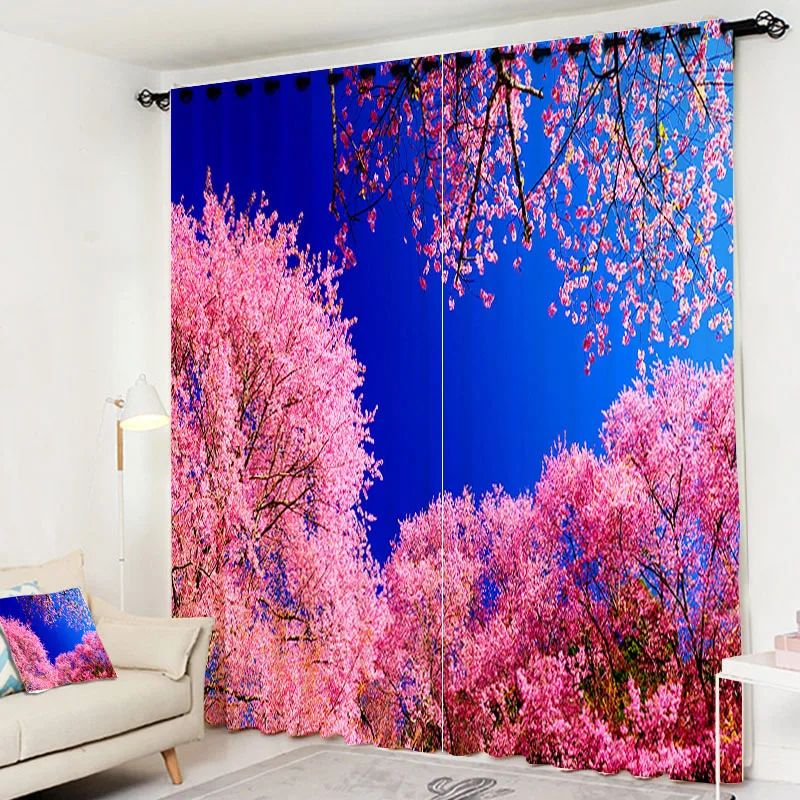 

Country decorate 3D Window Curtain Luxury Blackout Pink Wedding Bedroom Cortina Drapes Rideaux Customized size pillowcase