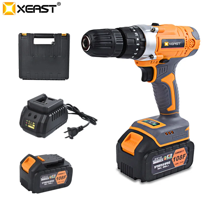 Двухскоростная Аккумуляторная дрель XEAST 108Vf литиевая электрическая отвертка