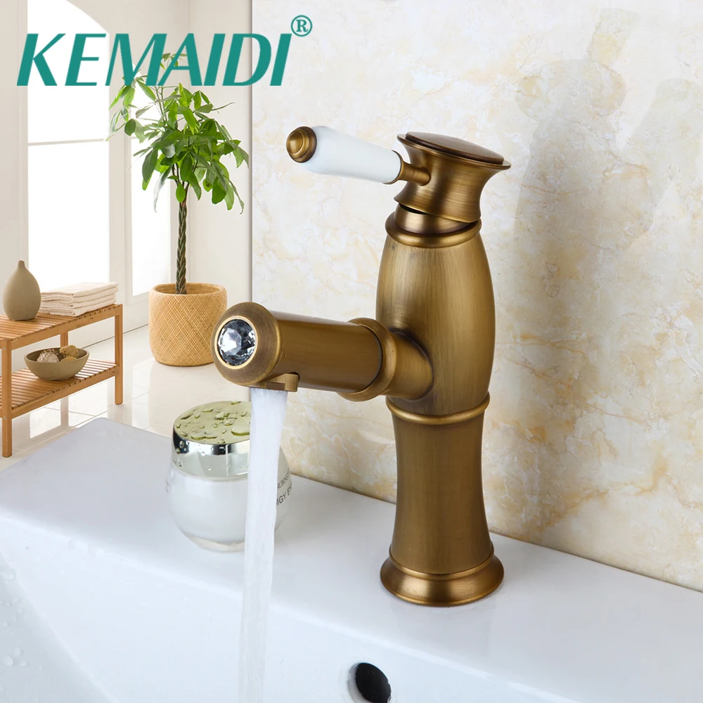 KEMAIDI смеситель для ванной комнаты роскошный античная латунь кран