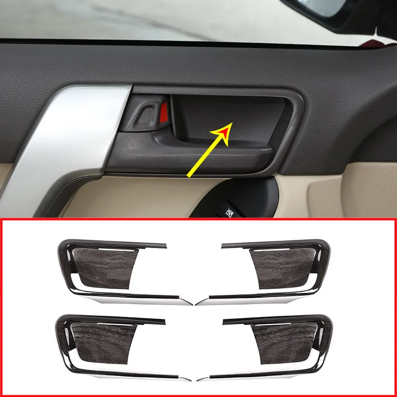 4 шт. Черный древесины интерьер АБС системы автомобиля Дверная ручка Крышка