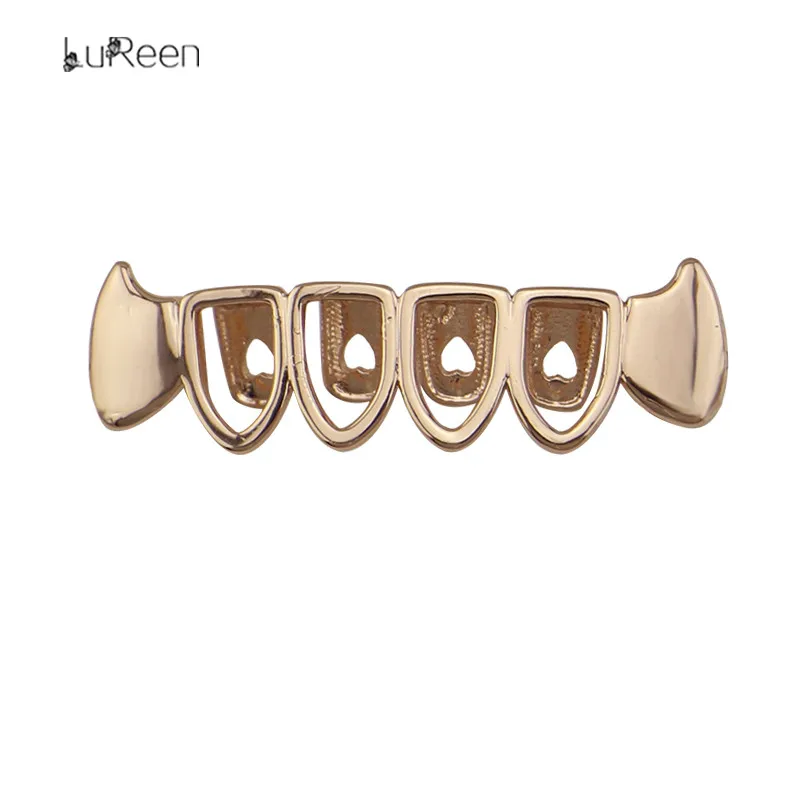 LuReen, золотые зубные грили, верхние и нижние грили, зубные полые, открытые, для гриля, вампир, Клык, зубные колпачки, ювелирные изделия для тела, вечерние
