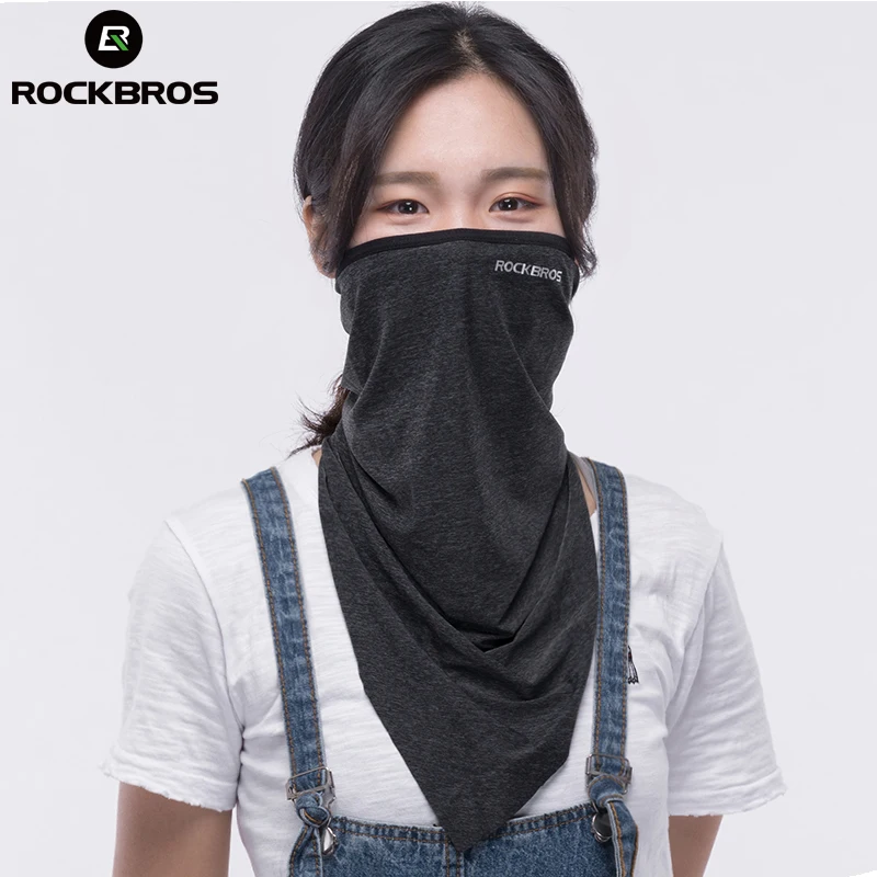 ROCKBROS, треугольные спортивные шарфы, ткань для льда, походные шарфы, дышащие, для велоспорта, велосипеда, банданы, маска для лица, для кемпинга, для бега, повязка на голову