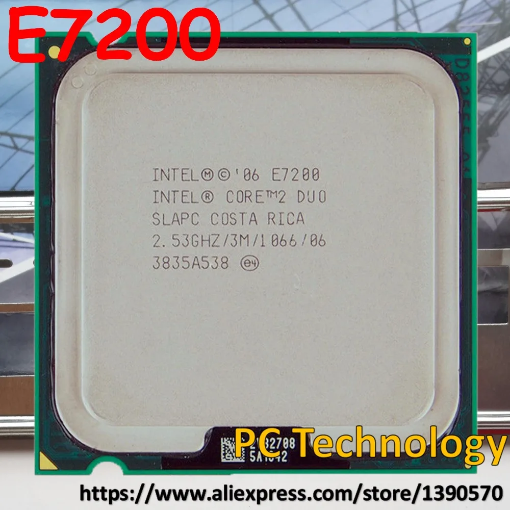 Оригинальный процессор Intel Core 2 Duo E7200 3 Мб кэш памяти 53 ГГц 1066 МГц настольный