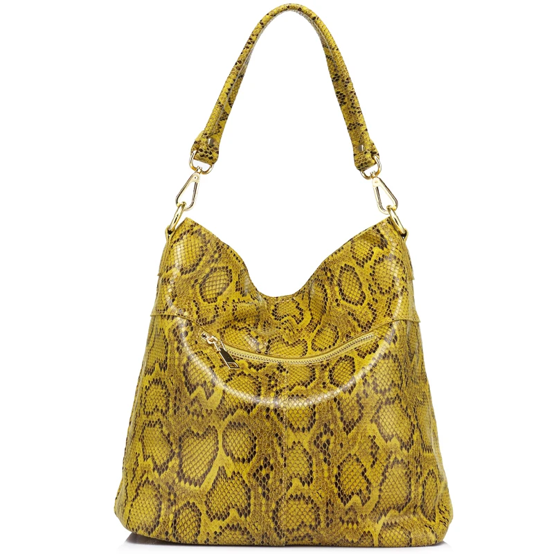 Женская сумка из натуральной кожи со змеиным узором REALER|handbag hobo|bag women handbaggenuine leather