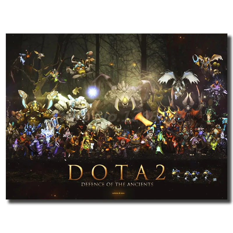 Dota 2 защита древнего персонажа обои художественный холст постер Картина