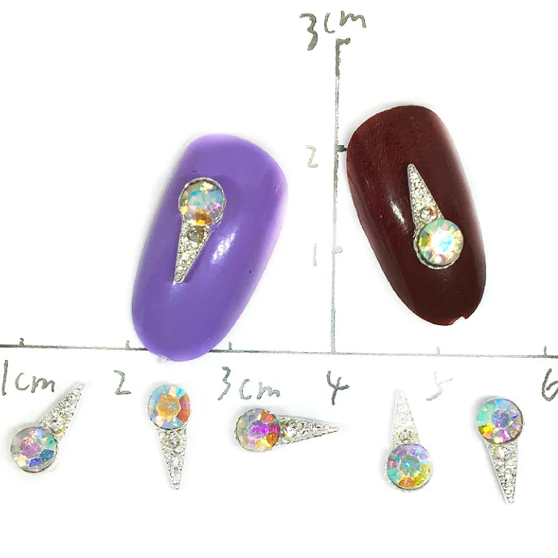 10 шт. Серебряная Стрела Стразы для дизайна ногтей украшения Подвески