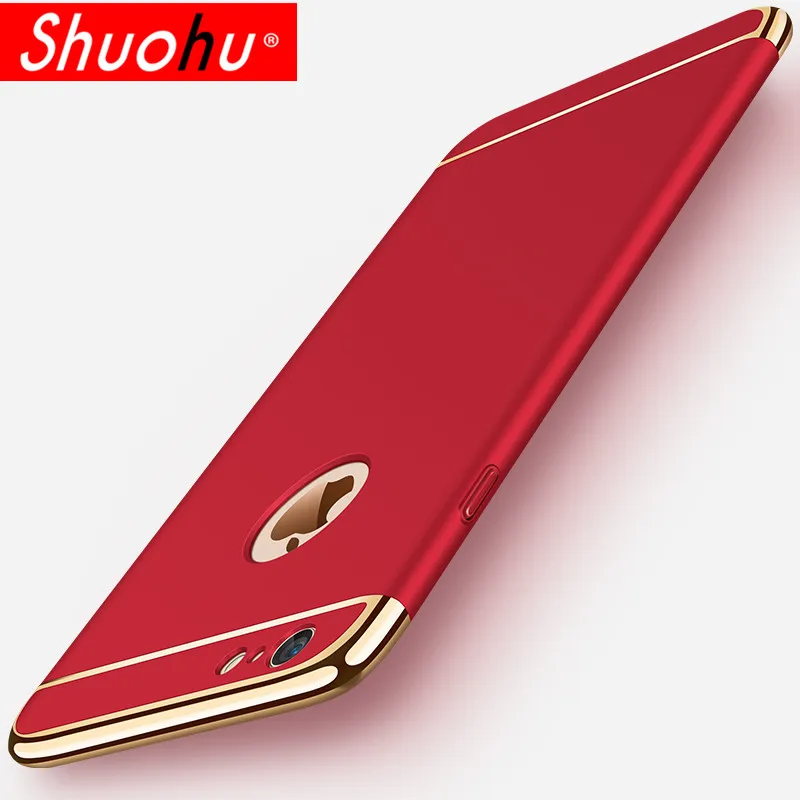 Роскошные ультра тонкий ударопрочный телефон чехол для iPhone 6 6S 7 Plus 5 5S 360 Полный