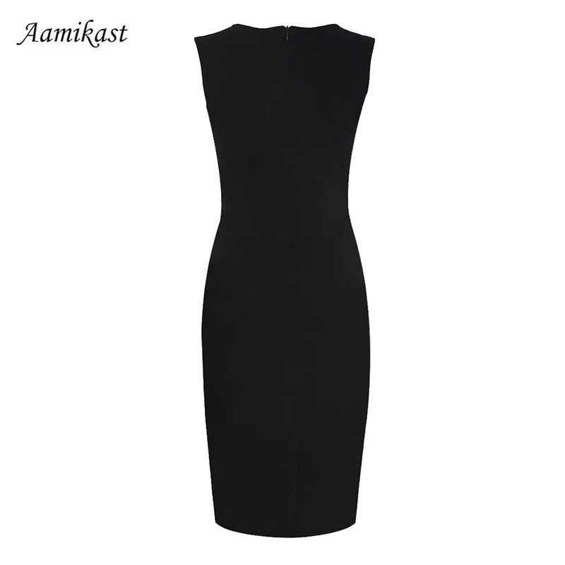 Женские коктейльные платья AAMIKAST до колена без рукавов с О образным вырезом