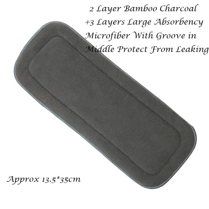 1pc Insert 3 Конопли тканевые подгузники, вставка из микрофибры древесного угля из бамбуковых волокон, впитывающей пеленальный коврик вставки для подгузника вкладыши для повторного использования - Цвет: 1pc Insert 3