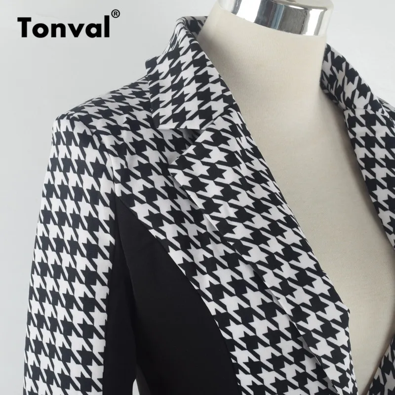 Блейзер Tonval Женский с одной пуговицей|houndstooth blazer|blazer womenblazer feminino |