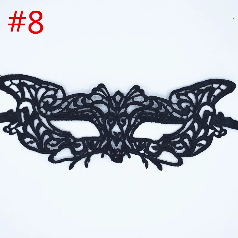 8 1 шт. ролевые игры. Черная Женская Сексуальная кружевная маска вечерние маска для хеллоуина и карнавала Венецианский костюм Карнавальная маска анонимный карнавал - Цвет: 8