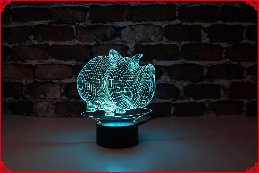 Новинка 2016 подарки 3d светодиодный ночник/настольная лампа форма счастливой