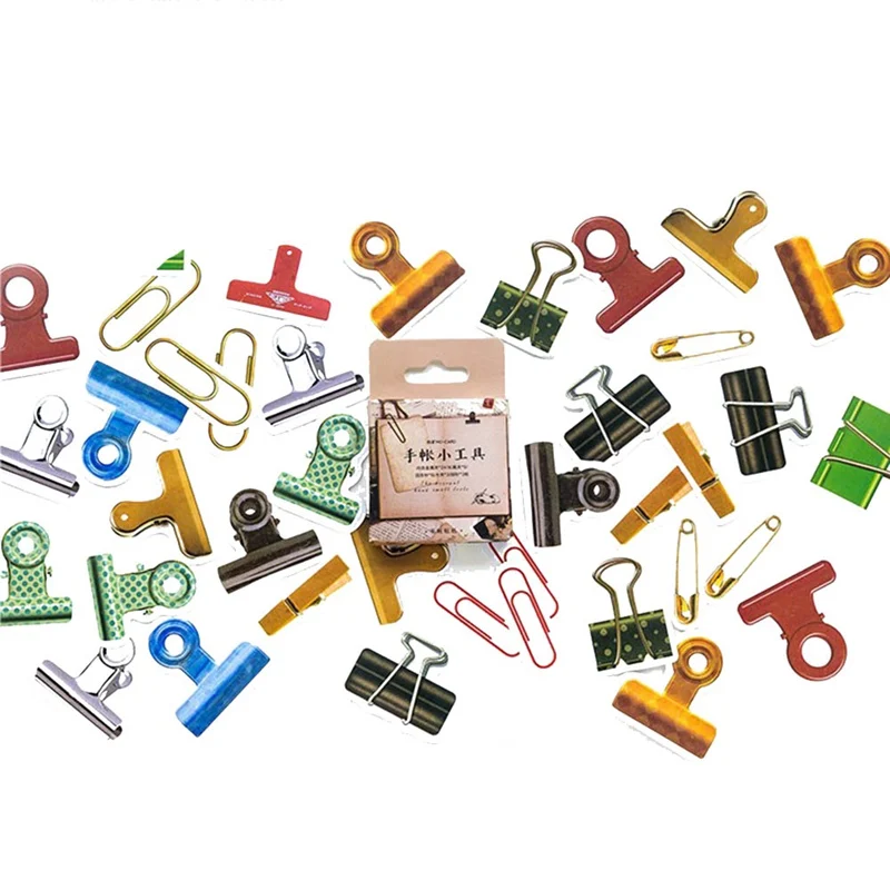 45 шт./кор. Винтаж Творческий зажим Бумага наклейки украшения DIY альбом дневник в стиле Скрапбукинг этикетка канцелярские наклейки
