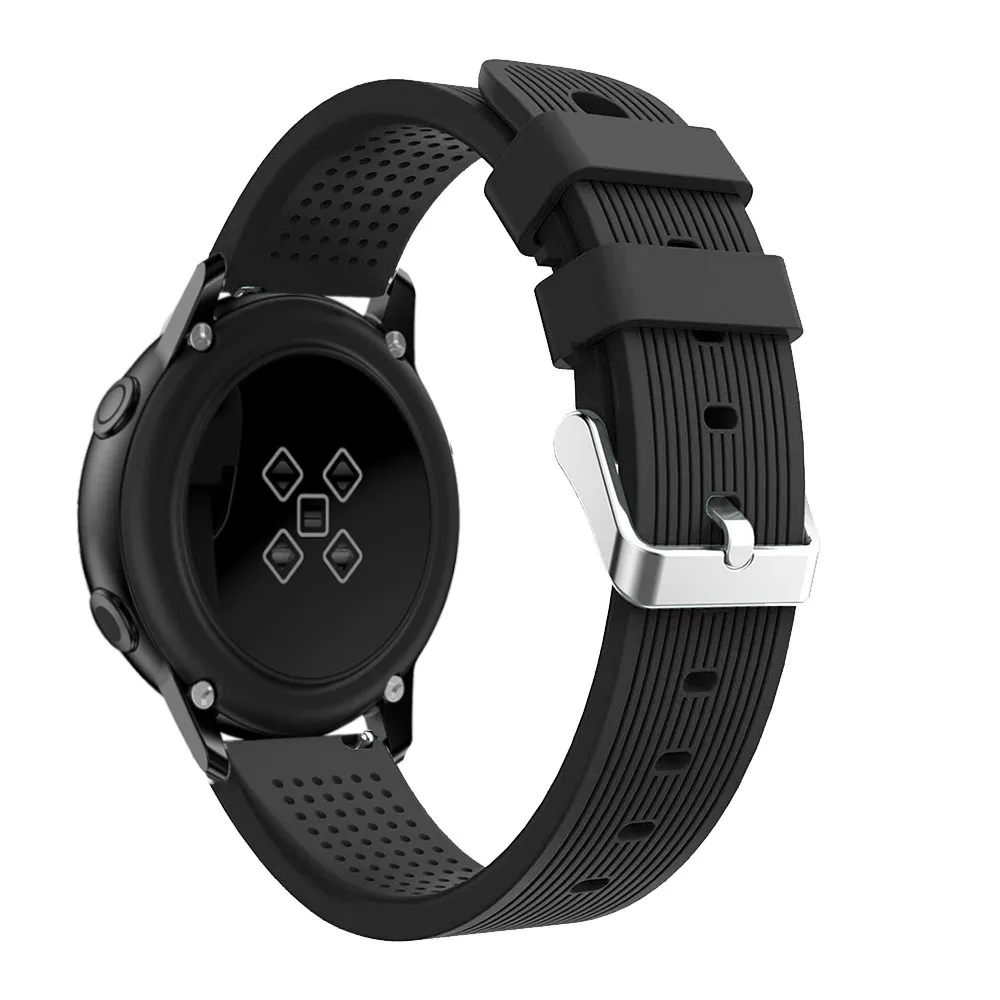 20 мм ремешок для часов силиконовый для samsung Galaxy Watch Active 42 мм gear s2 bip умный Браслет спортивный сменный Браслет ремешок для часов