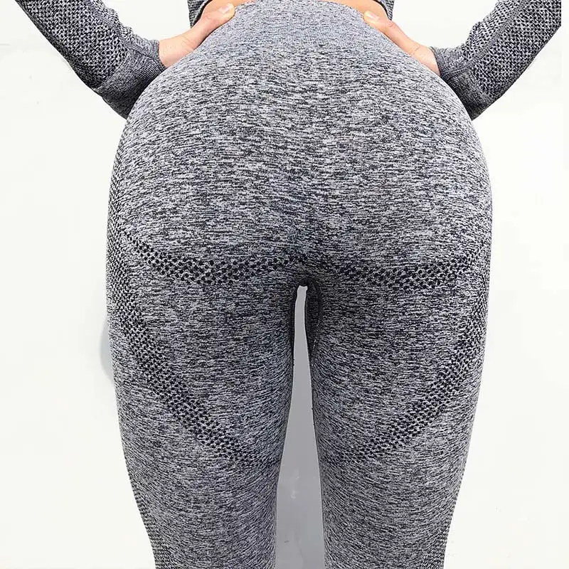 grey legging Vital, бесшовный топ для йоги, рубашка для тренировок, для спортзала, укороченный топ с длинными рукавами, рубашки для йоги, Бесшовные женские рубашки, althletic, спортивная одежда - Цвет: grey legging