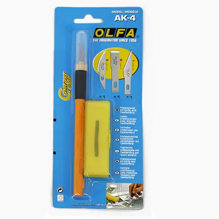 MADE IN JAPAN OLFA Professional art knife AK-4 with 3pcs blades ANDE Blade KB4-WS KB4-R KB4-F KB4-S | Дом и сад