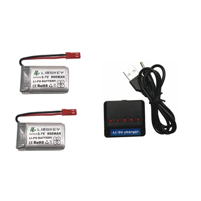 5 шт. RC Дрон Lipo батарея JST 902540 3,7 в 800 мАч Lipo 1S батарея с USB зарядное устройство набор для MJX x400 X300C X800 Запчасти для квадрокоптера - Цвет: Красный