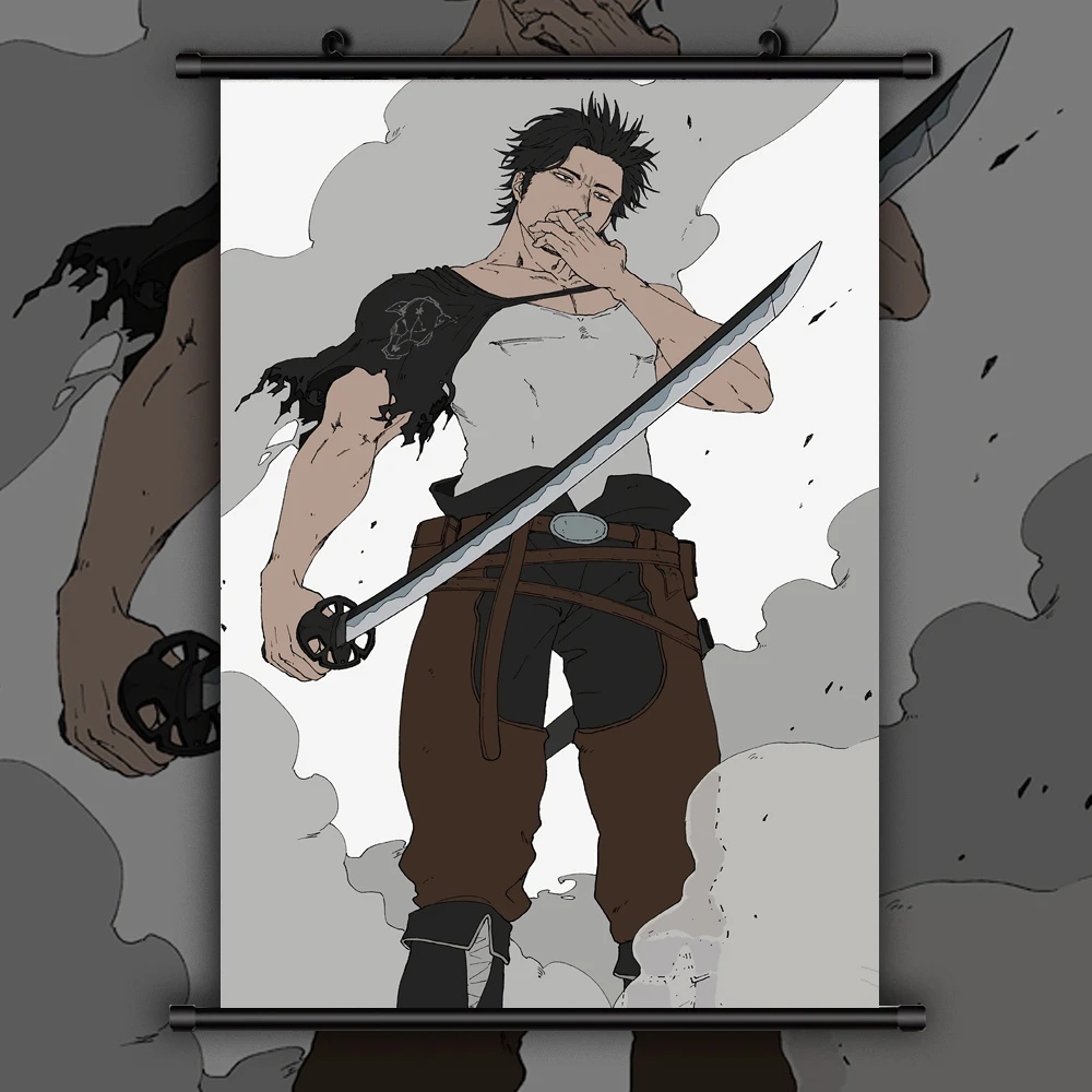 Черный клевер Yami Sukehiro Аниме Манга настенный плакат свиток|Рисование и