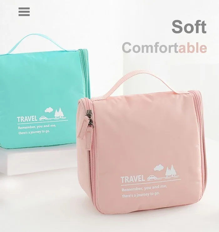 Candy Colors Travel Makeup Bag Waterproof Neceser Washing Women Cosmetic Bag Organizer Hanging Toiletry Bag Kit Storage Bags Men