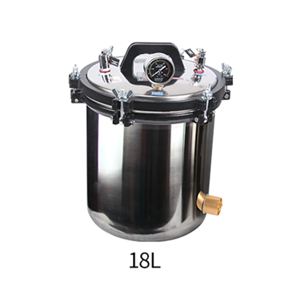 8L/18L/24L портативный нагревательный Автоклав из нержавеющей стали стерилизатор высокого давления - Цвет: 18L
