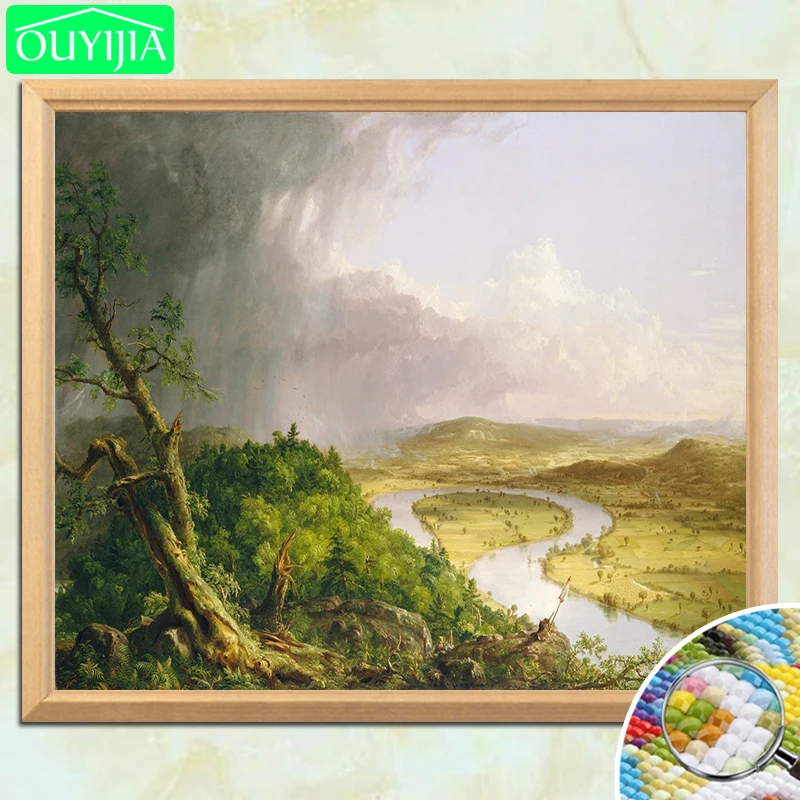 Картина всемирно известная The Oxbow художник США Томас Коул 5D алмазная живопись