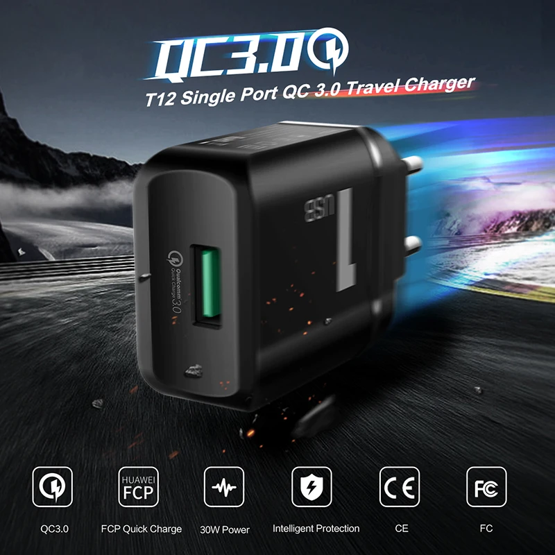 ROCK 18W QC3.0 быстрое USB зарядное устройство быстрая зарядка FCP 3 0 для мобильного