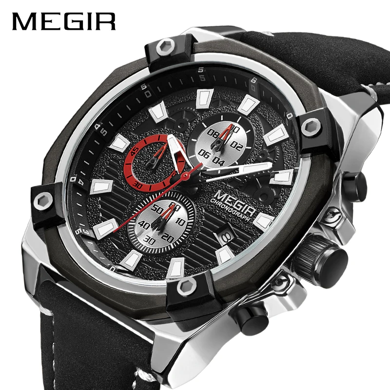 

MEGIR спортивные часы мужские часы Relogio Masculino Топ бренд мода хронограф кварцевые армейские военные наручные часы Reloj Hombre 2054