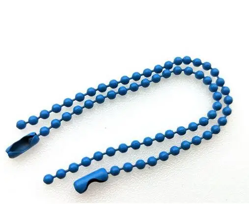 lake blue 50 шт. 2,4 мм шарики цепочки оптом подходит брелок/Куклы/этикетка ручной тег соединитель DIY Ювелирные изделия 12 см/4,72 дюйма Z579 - Цвет: lake blue