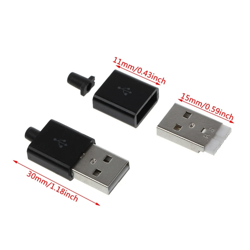 10 шт. сделай сам USB 2 0 тип А Папа 4P адаптер Соединительный разъем с пластиковой