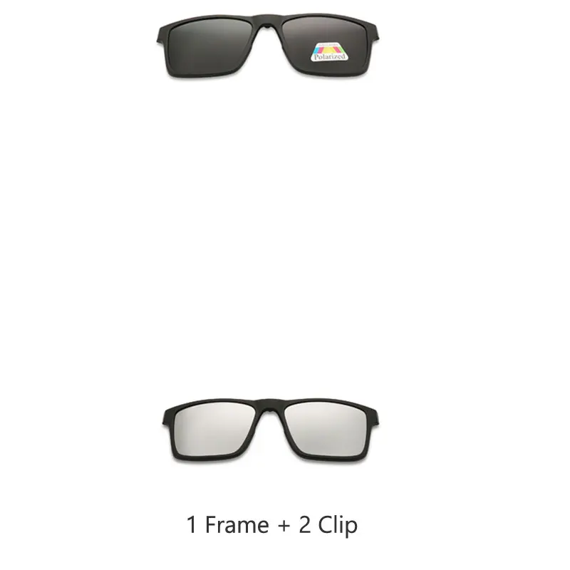 1 Frame 2 sun cover Винтажные поляризационные мужские Солнцезащитные очки женские 5 в 1 Набор очков TR90 оптические оправы по рецепту очки Корректирующие UV40 - Цвет линз: 1 Frame 2 sun cover