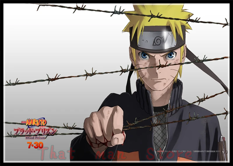Аниме Белый Картонный постер Uzumaki постер Naruto один кусок бар для кафе для дома Декор стикер на стену 42*30 см без рамки