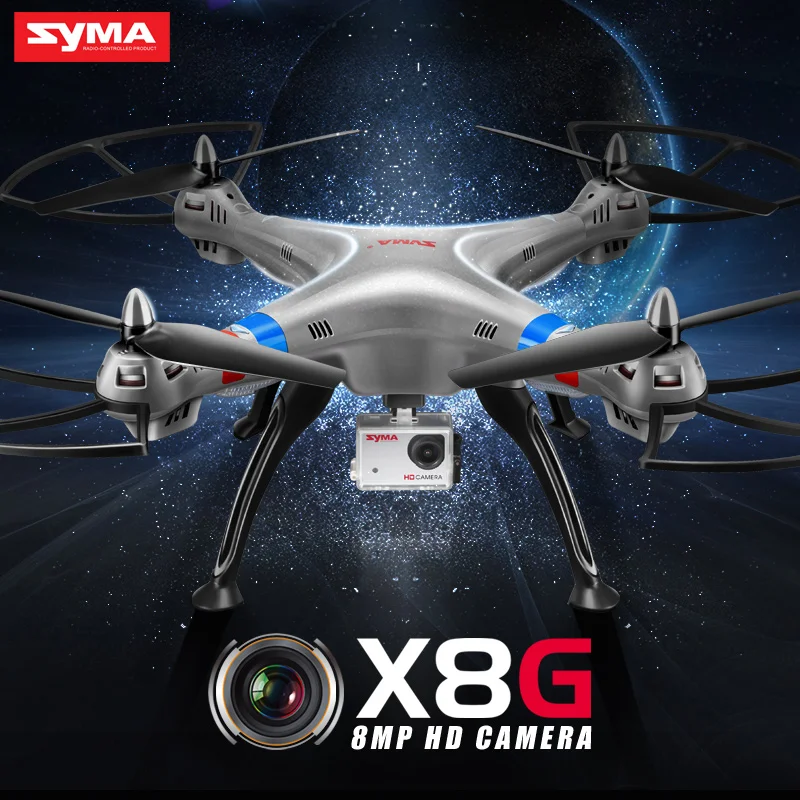 SYMA официальный Дрон X8G с камерой HD широкий угол 2 4G 4 канала 6 осей 8 Мп вращающийся