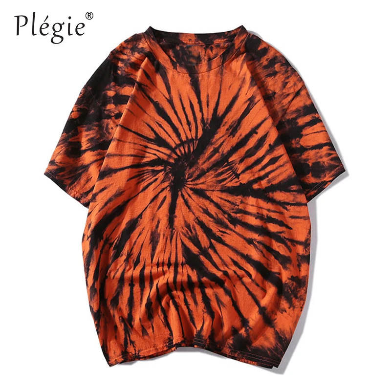 

Plegie Swirl Tie Dye T-shirt Men 2020 Summer Round Neck Hip Hop Tee Shirts Tshirts for Men 4 Colors drop shipping