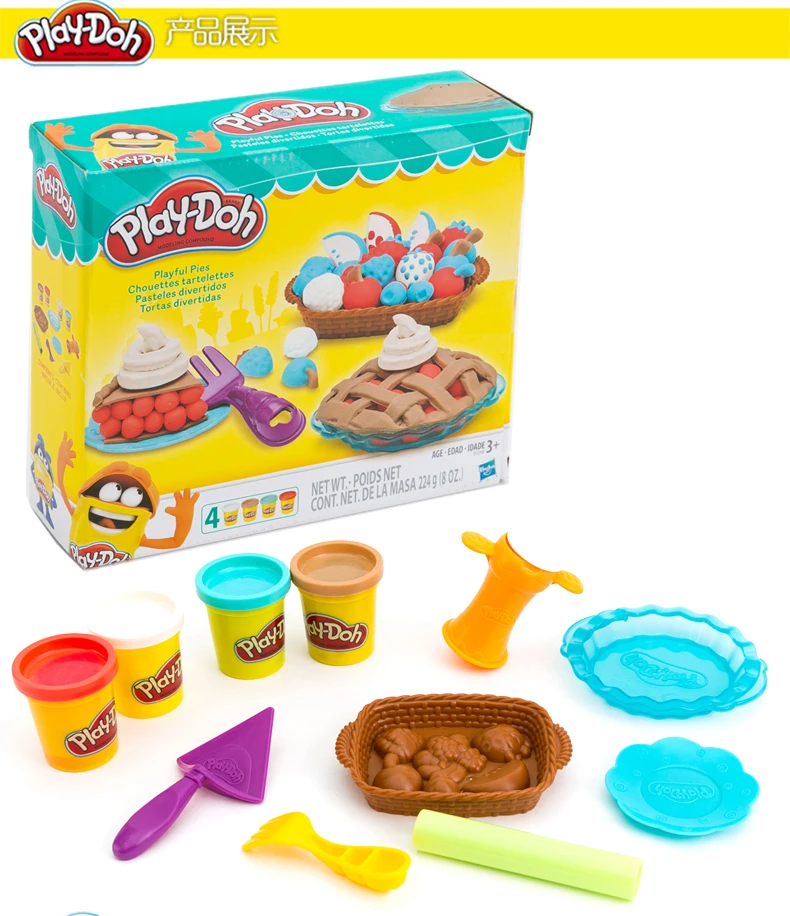 Play Doh красочные грязи Забавный пирог детская мягкая глина Плайя творческий DIY игрушки набор слизи прозрачный пушистый