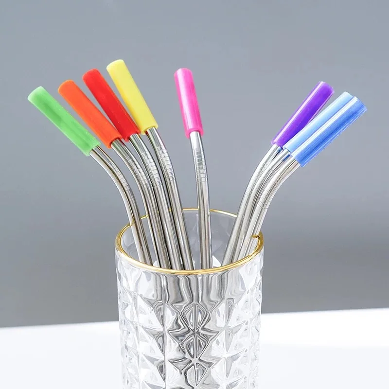 Stainless steel curved straw metal green tea drink 100 pcs | Дом и сад