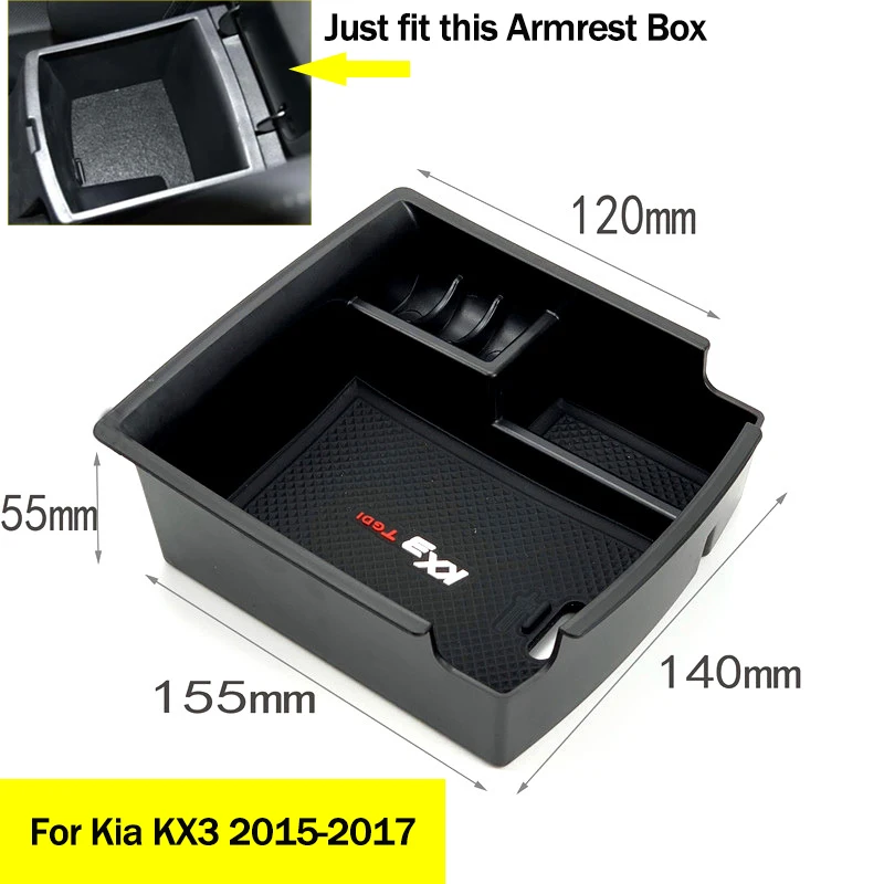 FOR KX3 Автомобильный Стайлинг центральный подлокотник ящик для перчаток лоток поддон для Kia Rio K2 K3 K4 K5 KX3 KX7 KX5 Sportage QL Sorento Forte - Название цвета: FOR KX3