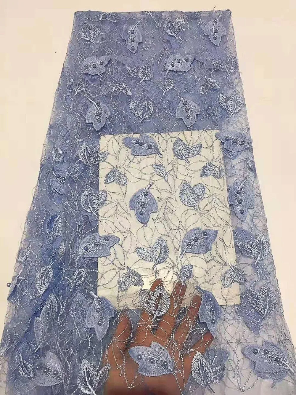 Lasui 5 ярдов/лот 8 цветов африканская кружевная ткань wide150cm3D лист nailbead для платья
