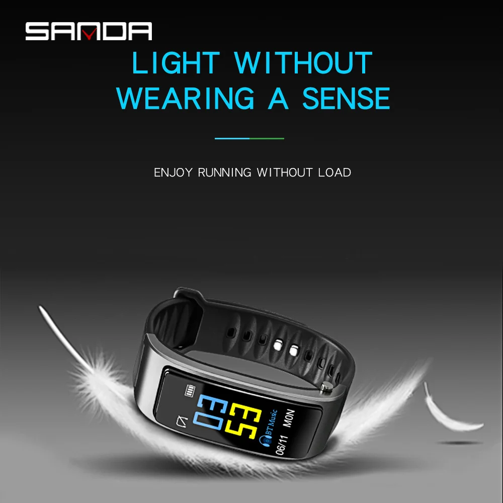 SANDA Смарт-часы для разговора мужские Bluetooth наушники ответ браслет вызовов